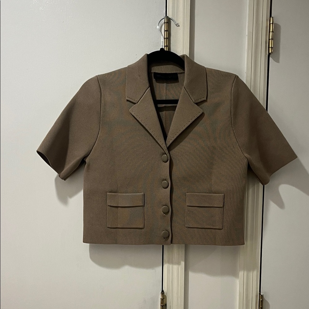Classic Tan Women's Short Sleeve Blazer